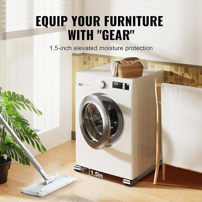 VEVOR Heavy Duty Furniture Appliances Rollers, Extendable Appliance Rollers Mobile Washing Machine Base, Fridge Stand Dolly Movers for Refrigerators, Dryers, Dishwashers, White