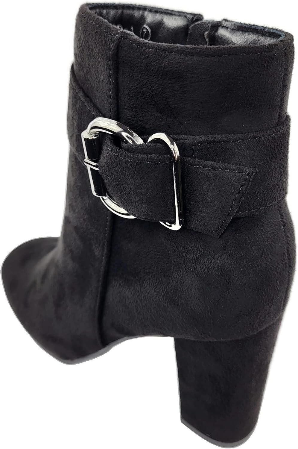 TOP Moda Womens Chunky High Heel Ankle Boots with Buckle