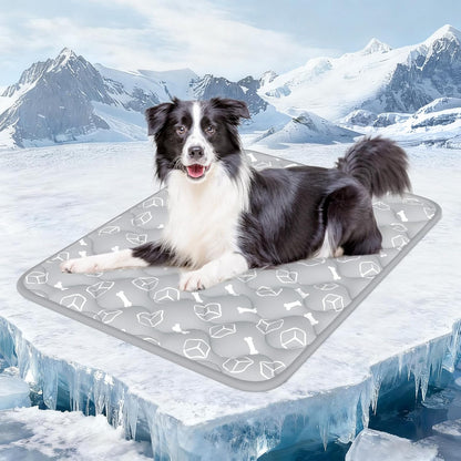 Dog Cooling Mat 2.0, Elegant Grey, 44"*32" Thick & Durable Cooling Mat for Extra Large Dogs, Extended Cooling with Waterproof & Color-Changing Arc-Chill Fiber (Q-Max>0.5), Ideal for Summer