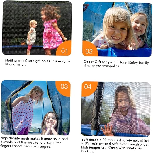 VANZACK Trampoline Protection Net Trampoline Fence Trampoline Net Replacement Trampoline Netting Replacement Tranpoline Trampoline Safety Net Trampoline Net Parts Guard Net Pp Nylon Bounce
