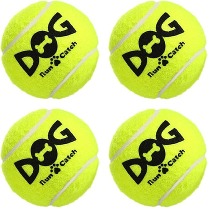 Squeaky Tennis Balls for Dogs Colorful Easy Catching Pet Dog Balls 4 Pack (Squeak-2.5inch-Yellow)