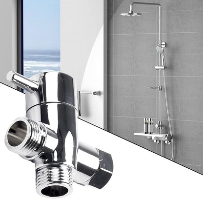 Bidet T Valve, 3 Way T-adapter Bath 12 Shower Head Mount Valve Diverter ABS Converter For Hand Shower And Fixed Shower Head, Replacement Component Adapter