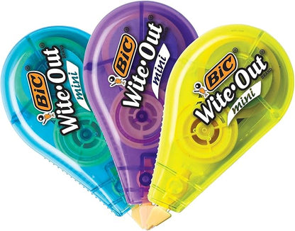 BIC Wite-Out Mini Correction Tape, White, 3/Pack (WOTMP31-WHI)