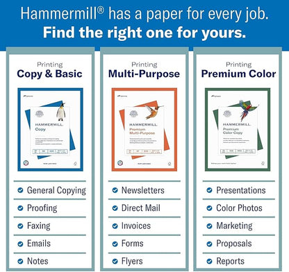 Hammermill 104612 Laser Print Office Paper, 98 Brightness, 24lb, 8-1/2 x 14, White, 500 Sheets/RM