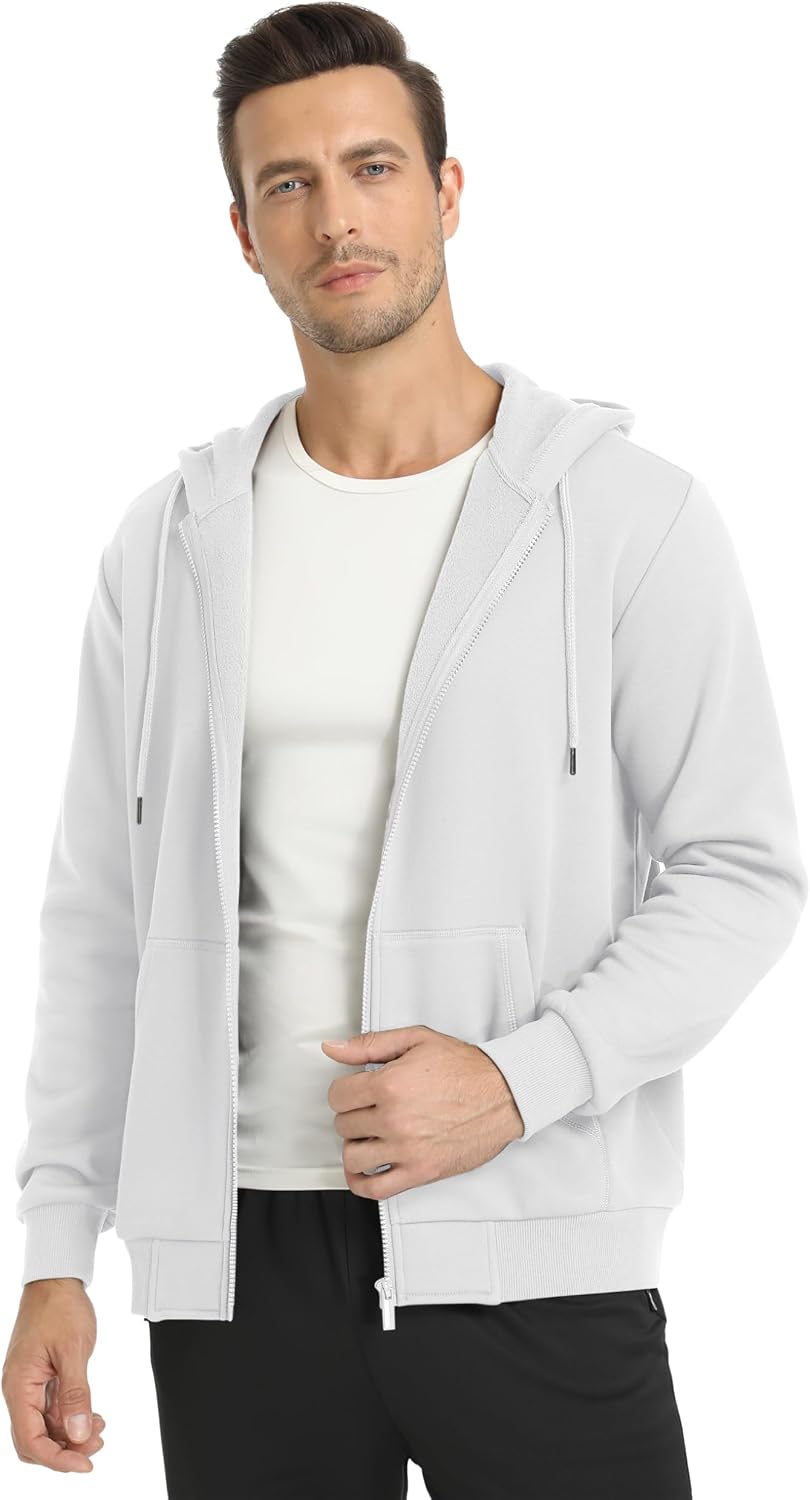 Large TACVASEN Mens Zip Up Hoodie Fleece Lined Hoodie Jacket Men Full Zip Sweatshirts Outdoor Thermal Athletic Hoodie.