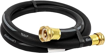 Continental Premium Garden Black Heavy Duty Cold Water Leader Hose 58in Inside Diameter x 3ft Length Male x Female Garden Hose Thread