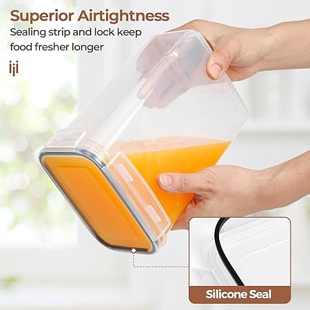 ComSaf Food Storage Containers with Lids Set of 3 (2L62oz) (1.4L42oz) (0.8L22oz), Airtight Food Storage Containers, Plastic Canisters Sets for Kitchen, Pantry Organizers for Sugar, Cereal and Snack