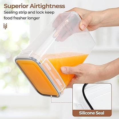 ComSaf Food Storage Containers with Lids Set of 3 (2L62oz) (1.4L42oz) (0.8L22oz), Airtight Food Storage Containers, Plastic Canisters Sets for Kitchen, Pantry Organizers for Sugar, Cereal and Snack
