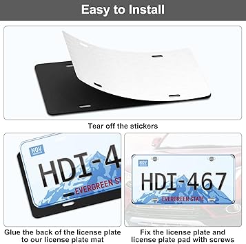Demao License Plate Pad Anti Rrattle 2 Pack, License Plate Foam Padding Shockproof, Standard License Plate Frame EVA Paste for License Plate Backing Pad,11.4"x5.7"x0.1"