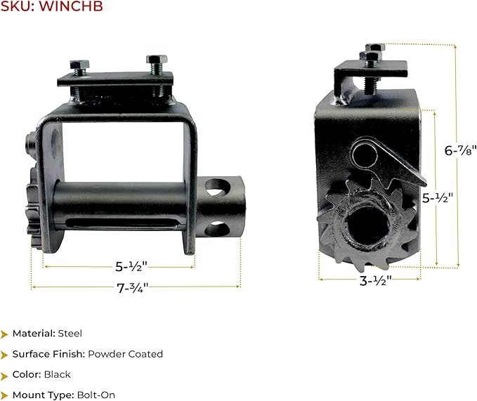 Mytee Products (2 Pack) Bolt on Winch Flatbed Trailer Truck Winches