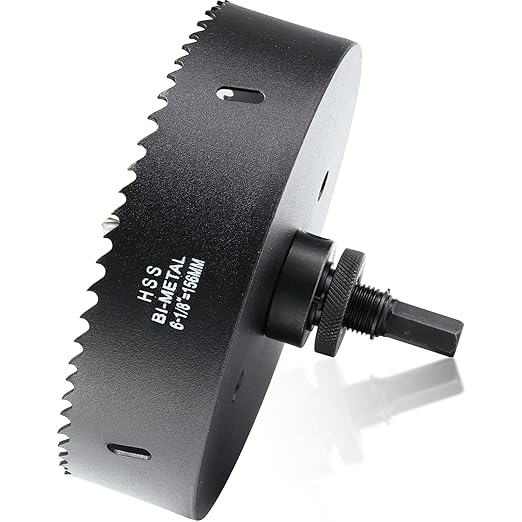 6 18 inch Hole Saw Drill Bit for Metal and Wood, M42 Bi-Metal Hole Cutter with 1.5 Cutting Depth for Drywall, Ceiling, Aluminium Alloy, Sheet Iron and Steel Frame