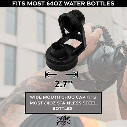Water Bottle Lid Replacement for Battle Bottle - Straw Lid and Chug Cap Tops for 32 oz, 40 oz, and 64 oz Wide Mouth Vacuum Sealed Water Bottles