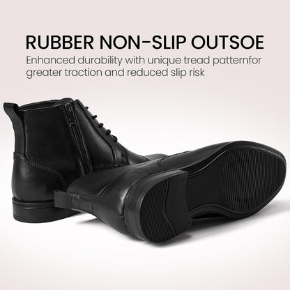 Chelsea Boots Men – Genuine Leather,Chelsea Boots for Men with Side Zipper, Casual Slip-On Ankle Boots, Chukka & Oxford Style Dress Boots