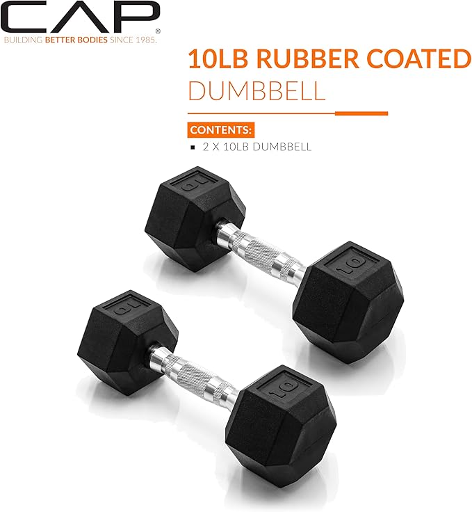 CAP Barbell Coated Dumbbell Weight | Multiple Options Pairs & Sets