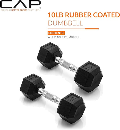 CAP Barbell Coated Dumbbell Weight | Multiple Options Pairs & Sets