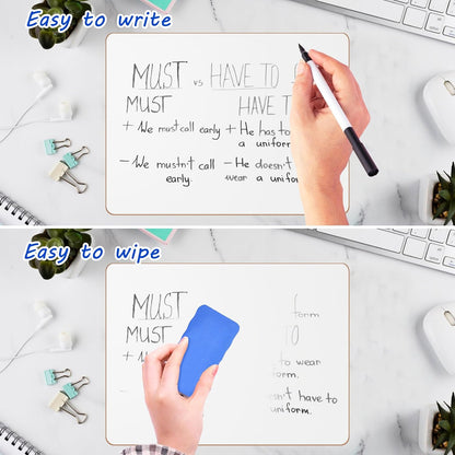 10 Pack Double Sided Dry Erase Boards Classroom Pack 12'' x 9'' Small Whiteboards for Office Teachers Students Schools Supplies Answer Dry Erase Paddles Mini Whiteboard