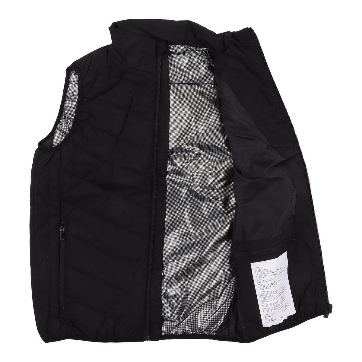 Heated Vest for Men Women, Black Polyester Electric Warming Vest with 3 Heating Zones, 3 Temperature Settings, Machine Washable, 2XL, for Outdoor Activities, Office (NO BATTERY INCLUDED)