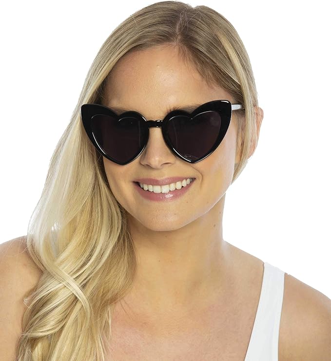 Heart Sunglasses, Heart Sunglasses for Women Trendy Cat Eye Love Shaped Sunglasses