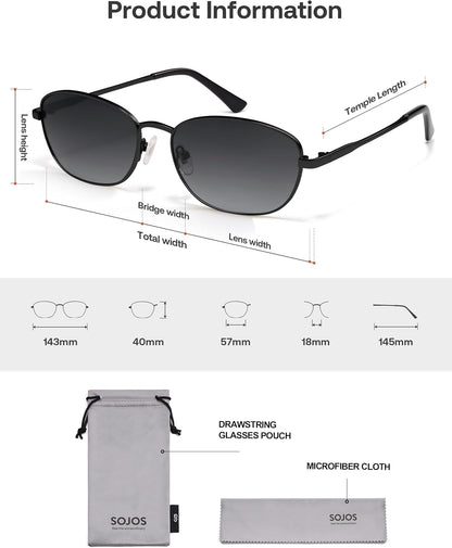 SOJOS Retro Oval Polarized Sunglasses for Women Men Vintage 90s Style Womens Mens Sunnies Sun Glasses SJ1245