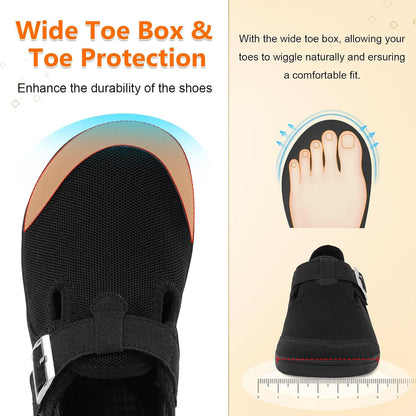 XIHALOOK Womens Walking Shoes Wide Toe Barefoot Shoes Zero Drop Minimalist Loafer with Adjustable Strap Slip on Clogs .