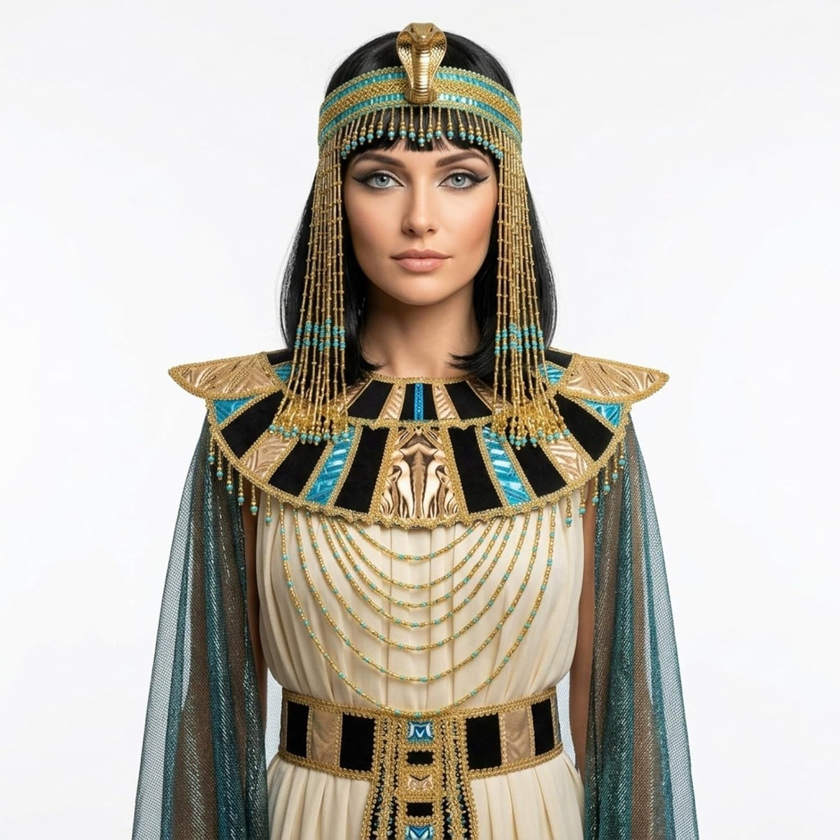 SATINIOR Egyptian Costume Accessory Set for Women Men Includes Egypt Belt Collar Wristbands Themed Cosplay Party Medium
