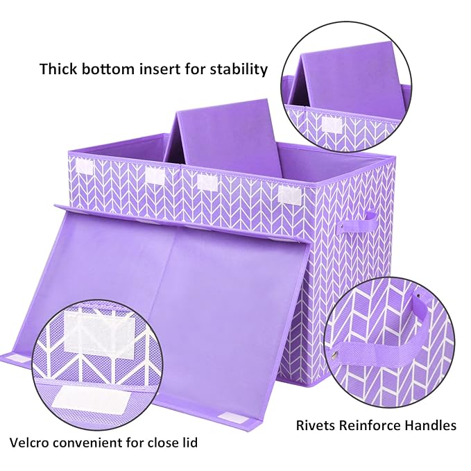 Large toy box with flip lid, toy storage organizers, baskets with sturdy handles for children, girls, boys, nursery, playroom, living room,