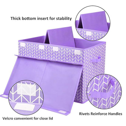 Large toy box with flip lid, toy storage organizers, baskets with sturdy handles for children, girls, boys, nursery, playroom, living room,