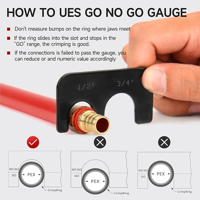 iCrimp Angle Head F1807 PEX Pipe Crimping Tool for Copper Rings - IWS-1234C(1234-inch Angle Combo Crimper), Suitable for Tight Spaces