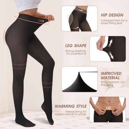 Fleece Lined Leggings Women Comfort Fleece Lined Tights Thermal Legging for Womens High Waist Warm Tights for Women