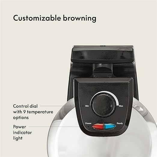 bella Classic Rotating Belgian Waffle Maker with Nonstick Plates, Removable Drip Tray, Adjustable Browning Control and Cool Touch Handles, Stainless Steel