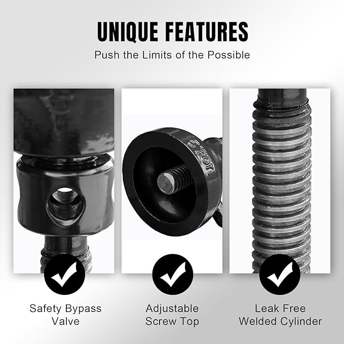 BIG RED Screw Jack, 5 Ton (10,000 LBs) Expert-Level Car Support Screw Jack Applicable to House Construction and Bridge Stabilization, Black