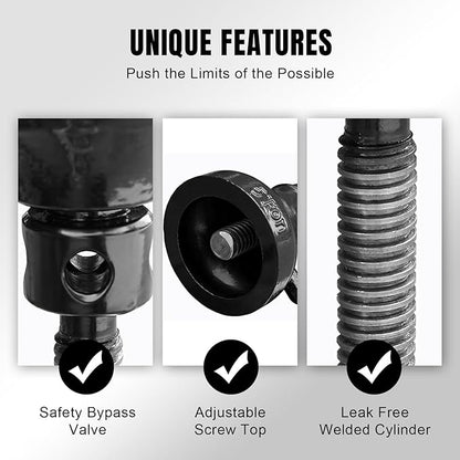 BIG RED Screw Jack, 5 Ton (10,000 LBs) Expert-Level Car Support Screw Jack Applicable to House Construction and Bridge Stabilization, Black