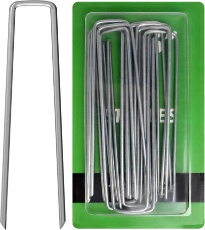 AAGUT 22 Pack Landscape Staples 6 Inch Garden Pins 11 Ga Galvanized Sod Landscaping Pins Heavy Duty Yard Lawn Tent Stakes for Weed Barrier Fabric, Inflatables, Artificial Turf, Irrigation Tubing Hose