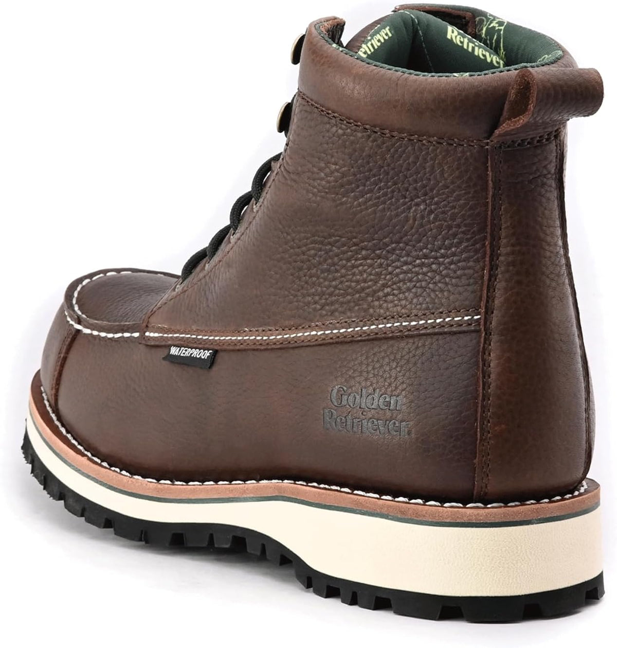 Men’s Outdoor Boots, Moc Toe Wedge Sole, Nubuck Leather, Oil & Slip Resistant, EH Safety Work Boots
