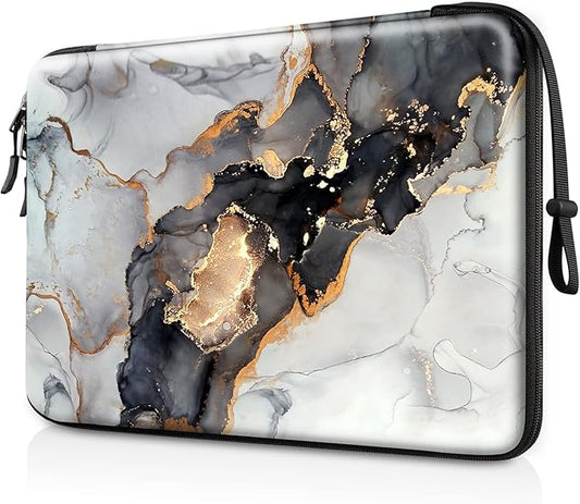FINPAC Hard Laptop Sleeve Case for 13 inch MacBook Air M3 M2 M1 2024, 14 inch MacBook Pro M4M3M2M1 A2918 A2992 A2779 A2442, Waterproof Case for Dell, Surface Laptop, HP, Acer, Cloudy Marble