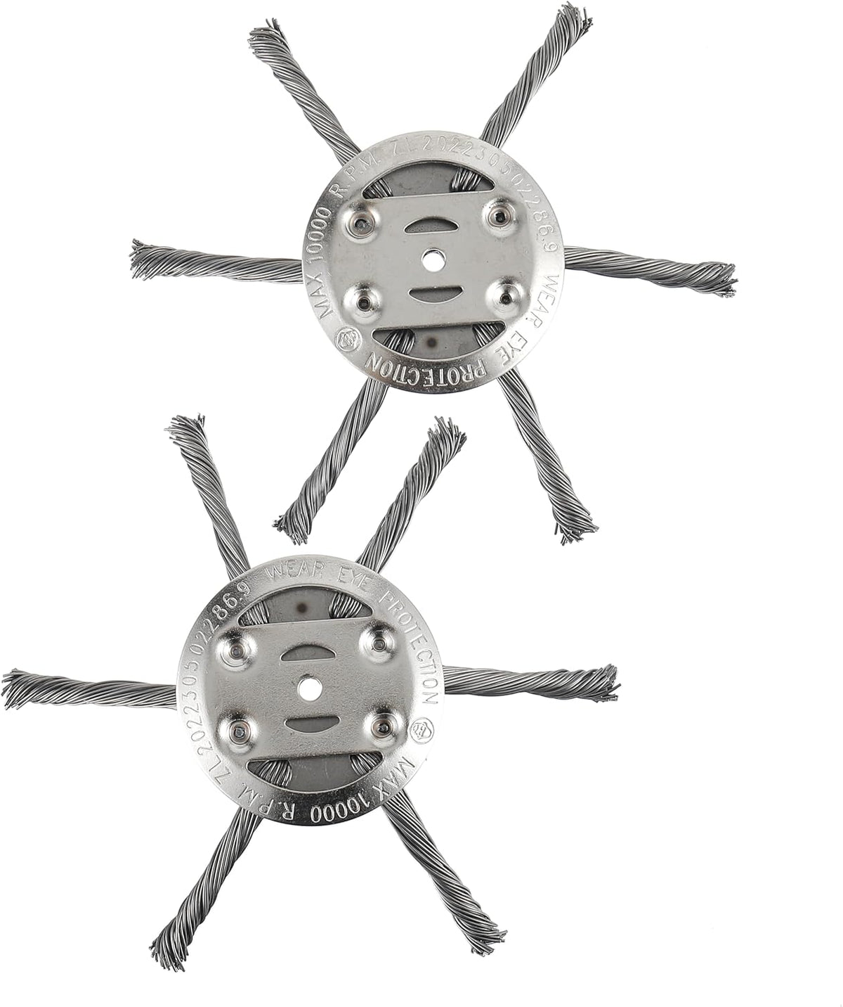 6 inch Steel Wire Weed Brush Cutter Trimmer Head Electric Weed Blades Head Wired Trimmer Head Replacement Weed Wackers Attachment for Electric Cordless String Trimmers, Weed Wrecker(2 Pack)