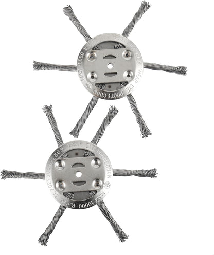 6 inch Steel Wire Weed Brush Cutter Trimmer Head Electric Weed Blades Head Wired Trimmer Head Replacement Weed Wackers Attachment for Electric Cordless String Trimmers, Weed Wrecker(2 Pack)