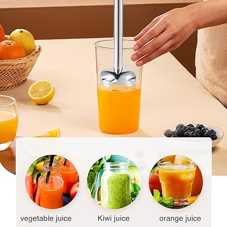 Hand Blender Set, 1000W 5 Speed Electric Handheld Hand Mixer Stick with 500ML Ground Meat Bowl, 700ML Grinding Cup, Stainless Steel Stick Blender Food Processor for Egg Food Juicing Meat Mixing