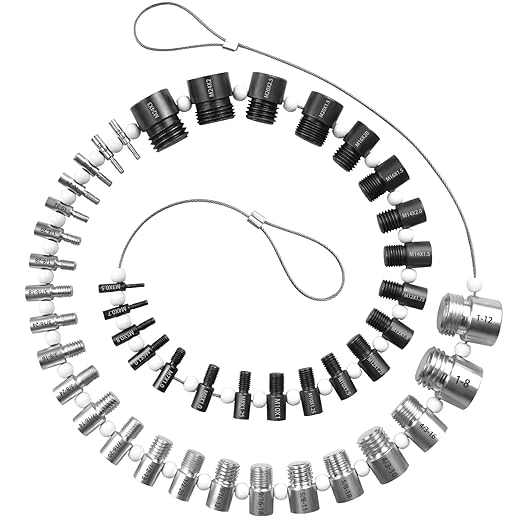 Nut and Bolt Thread Checker, Bolt Size Finder, 45 MaleFemale Thread Gauges (24 Inch  21 Metric) Thread Checker Standard and Metric, Bolt and Nut Identifier Gauge