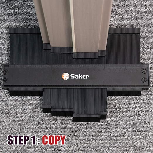 Saker Contour Gauge Profile Tool- Adjustable Lock-Precisely Copy Irregular Shape Duplicator - Must Have Tool for DIY Handyman, Construction (BLACK10INCH)