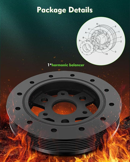 SCITOO Harmonic Balancer Compatible with 2004-2007 For Buick Rainier,2002-2013 For Cadillac Escalade,2003-2013 For Cadillac Escalade ESV Engine Crankshaft Pulley 12576652 594-209