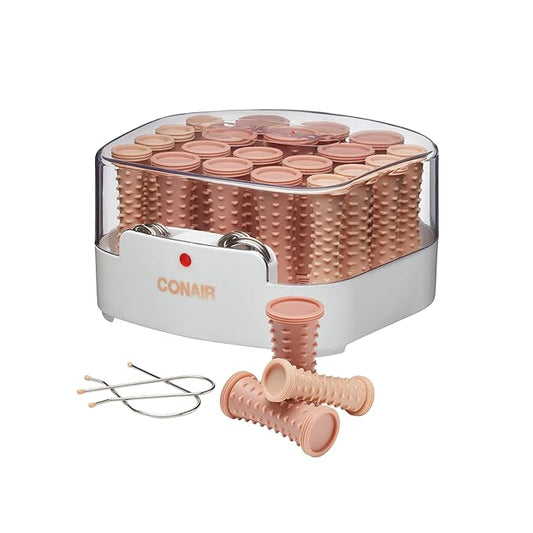Conair Double Ceramic Hot Rollers for Long, Medium, and All Hair - Hair Curler - Hair Roller Clips Included - 12 inch, 34 inch, and 1 inch Rollers
