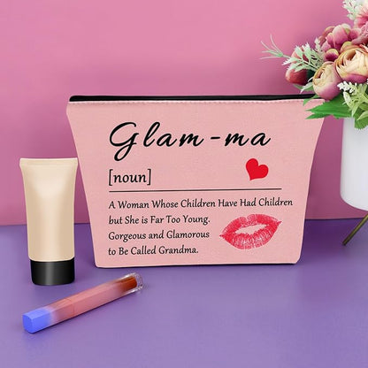 Sazuwu Gift for grandchildren's grandmother, makeup cosmetic bag, gifts for mother's day, bag, Pink