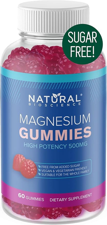 Sugar-free magnesium gummies for adults, high potency 500 mg magnesium supplement, high absorption magnesium citrate gummies, anti-stress vegan gummies, sleep and
