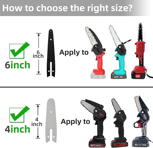 5 Pieces 6 Inch Mini Chainsaw Chain with Replacement Saw Chain Bar, 6 Inch Replacement Chains for Portable Mini Chainsaw, Guide Saw Chain for Wood Branch Cutting Mini Chainsaws (37 Drive Links)