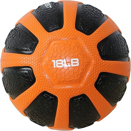 GYMENIST Rubber Medicine Ball with Textured Grip, Available in 9 Sizes, 2-20 LB, Weighted Fitness Balls,Improves Balance and Flexibility - Great for Gym, Exercise, Workouts