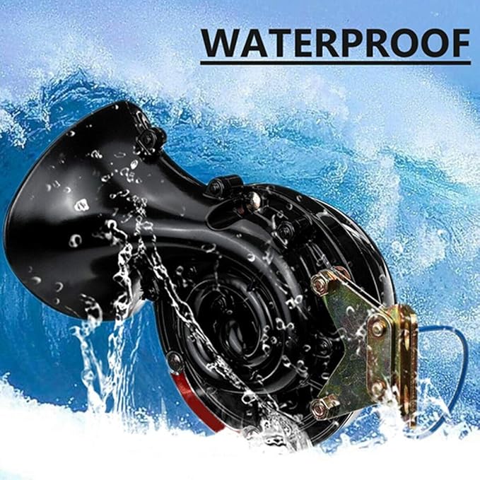 150DB Super Loud Train Horn for Truck Train Boat car Air Electric Snail Single Horn,12v Waterproof Motorcycle Snail Horn for Trucks, Cars, Motorcycle, Bikes  Boats (1pc)