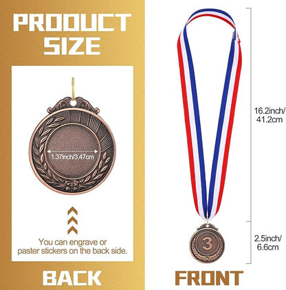 Sasylvia 120 Pcs Gold Silver Bronze Prizes Award Medals Winner Medals for Awards Adults Medals for Baseball Softball Sports Spelling Bees Competitions 2 Inch