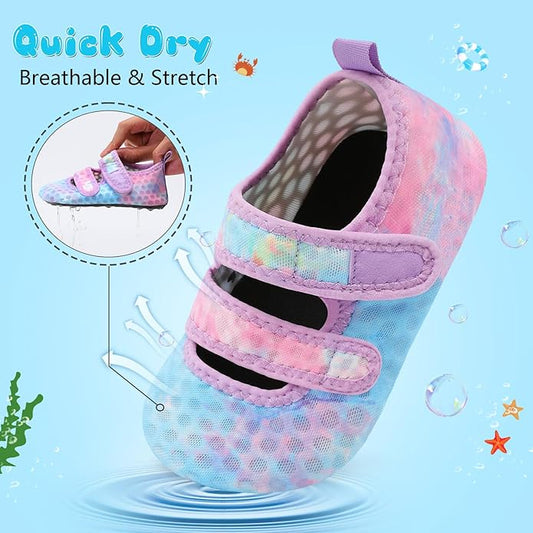 BARERUN Toddler Water Shoes Boys Girls Quick Dry Barefoot Aqua Shoes for Swim Pool Beach Non Slip Breathable Sandals Lightweight Summer House Slippers