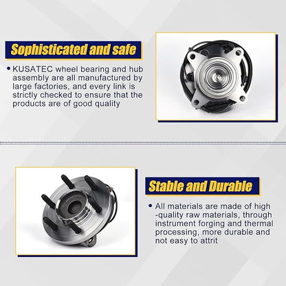 KUSATEC 515143 Front Wheel Bearing and Hub Assembly Compatible with 2011-2014 Ford Expedition F-150, Lincoln Navigator, 6 Lug Bolts w/ABS